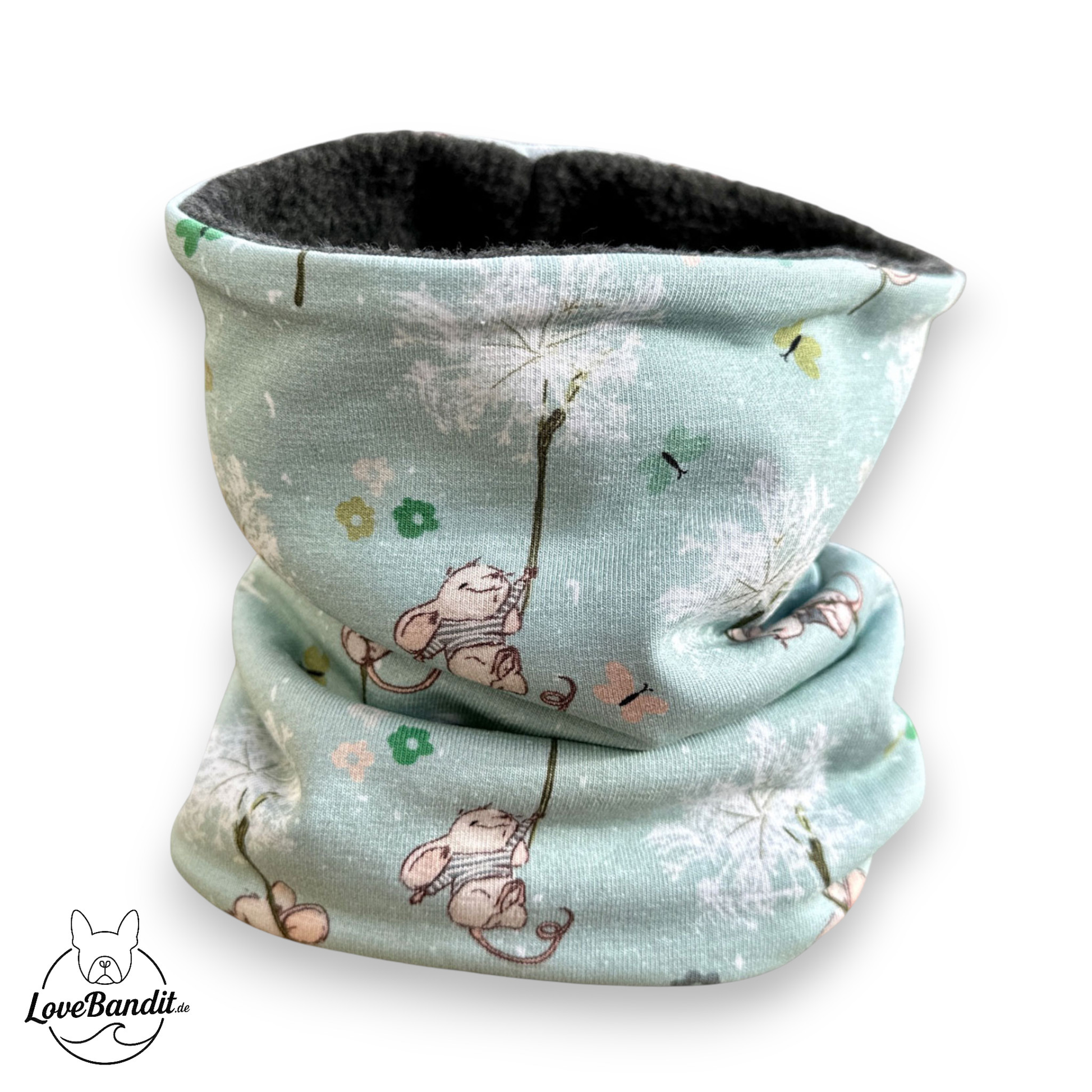 Hundeloop Hundeschal Maus Pusteblume Mint Lovebandit