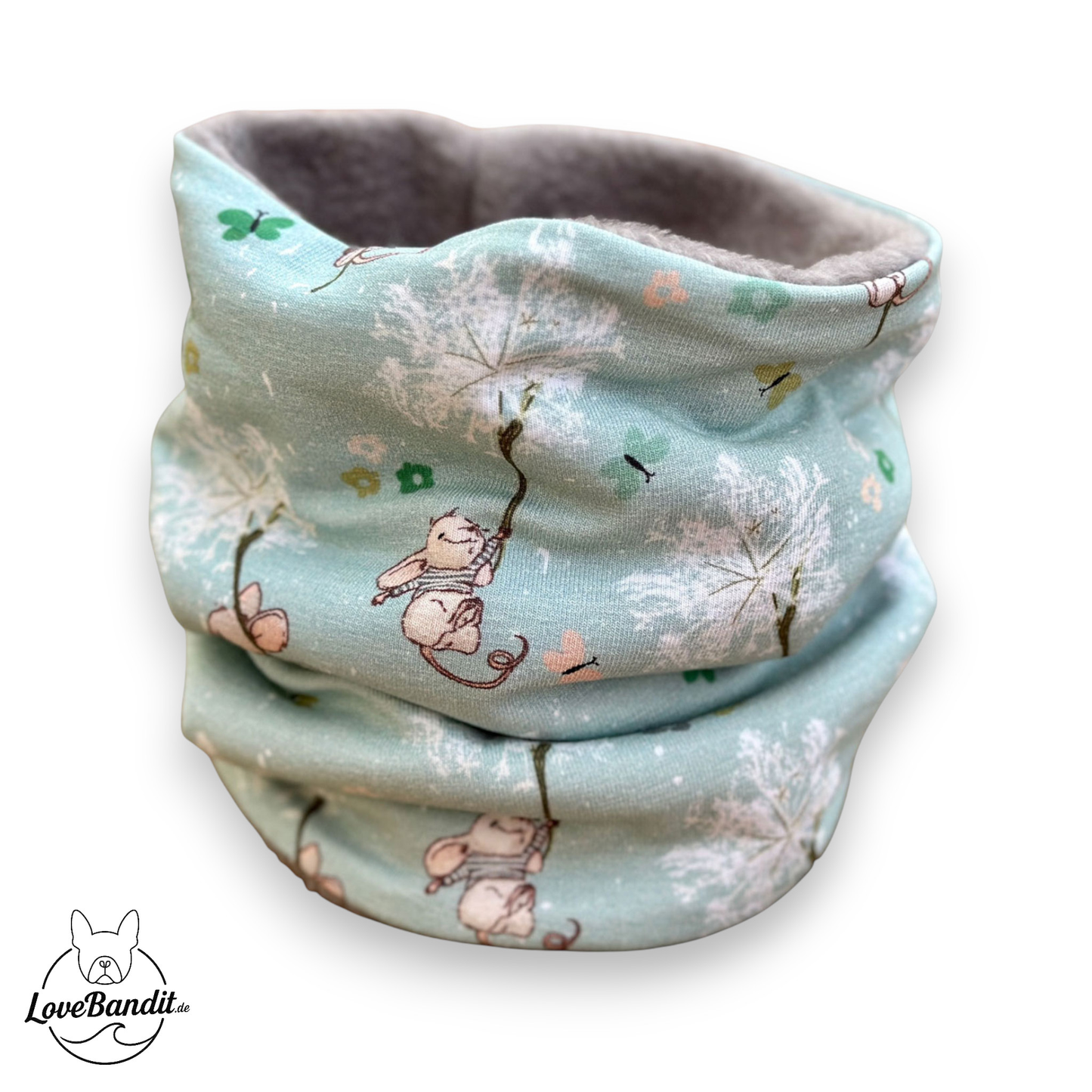 Hundeloop Hundeschal Maus Pusteblume Mint Lovebandit