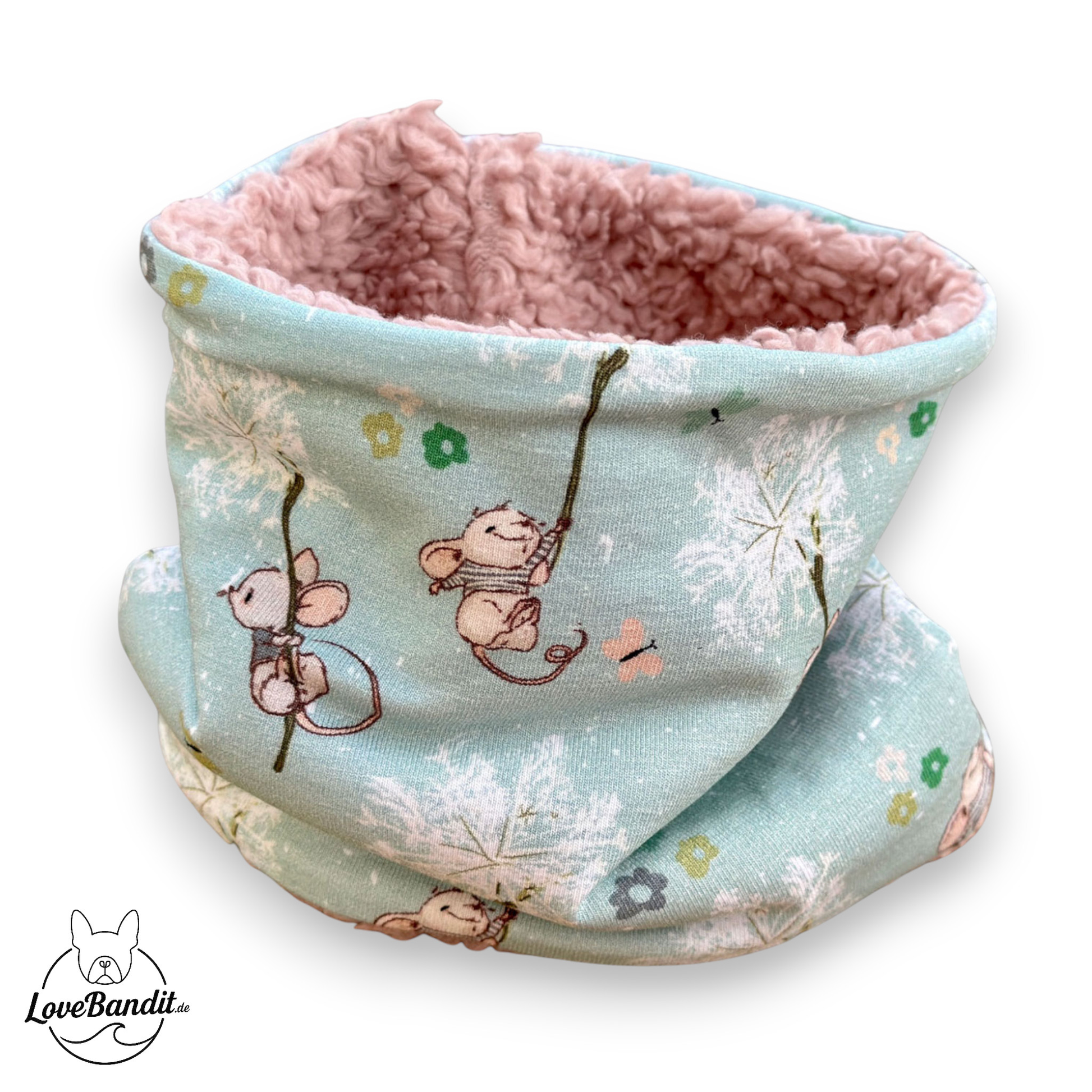 Hundeloop Hundeschal Maus Pusteblume Mint Lovebandit