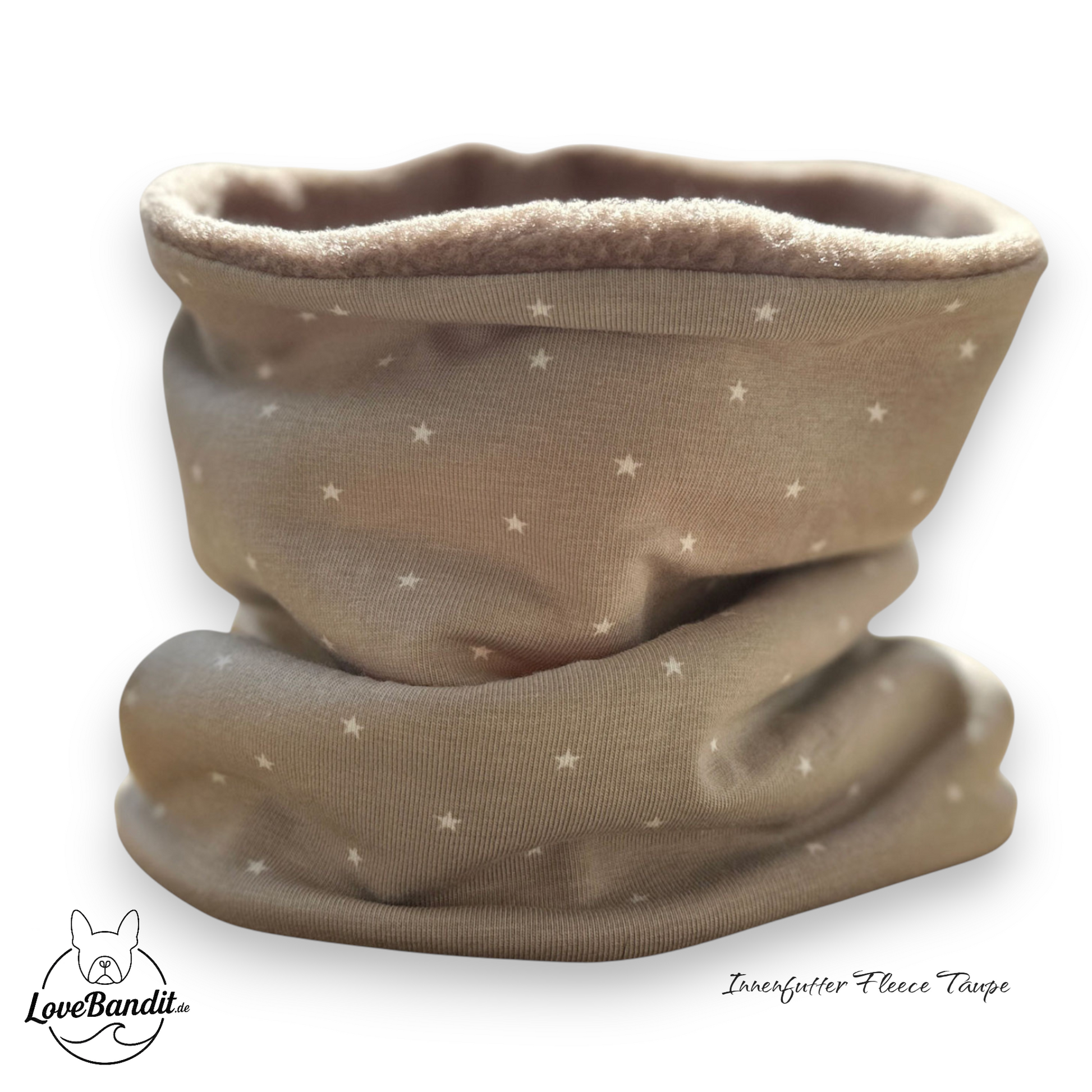 Hundeloop Hundeschal Mini Sterne Taupe Lovebandit
