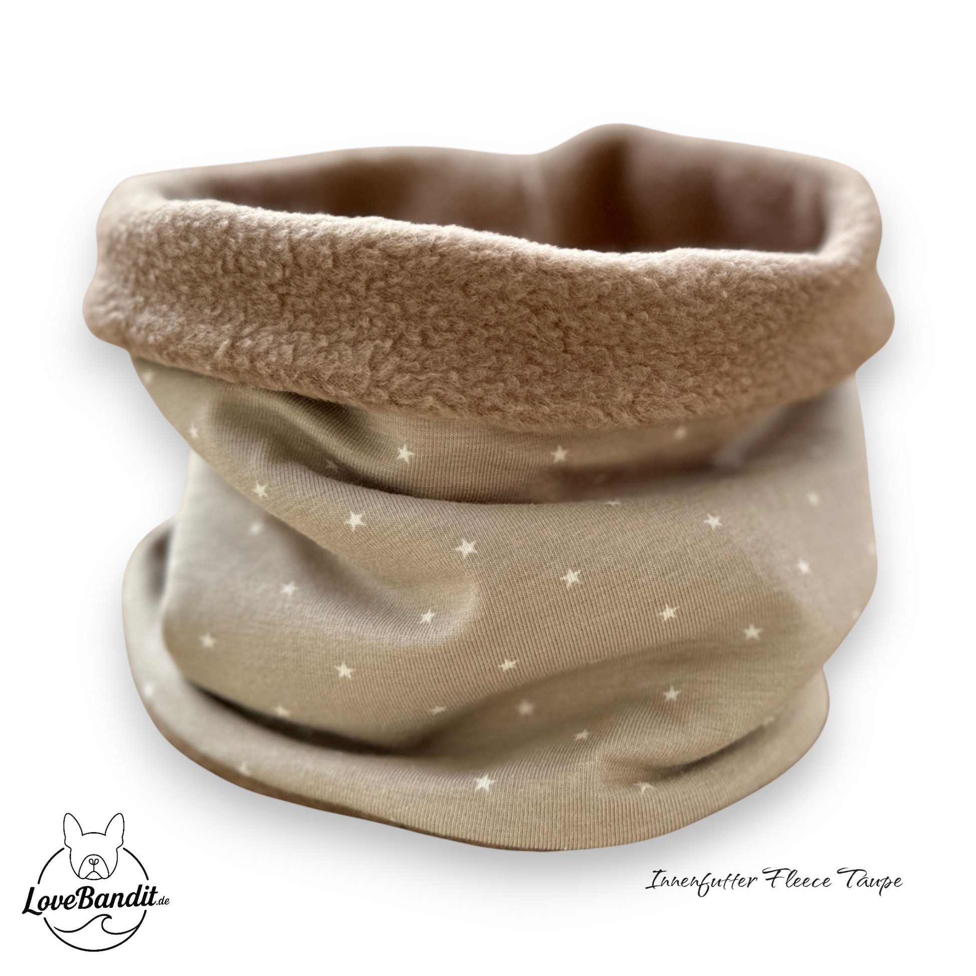 Hundeloop Hundeschal Mini Sterne Taupe Lovebandit