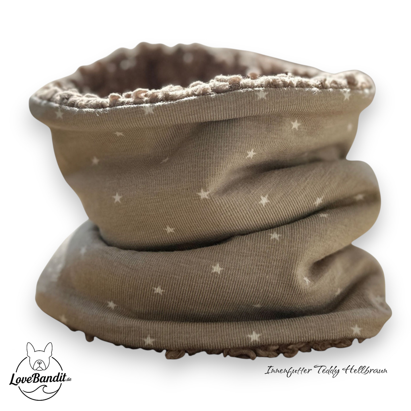 Hundeloop Hundeschal Mini Sterne Taupe Lovebandit