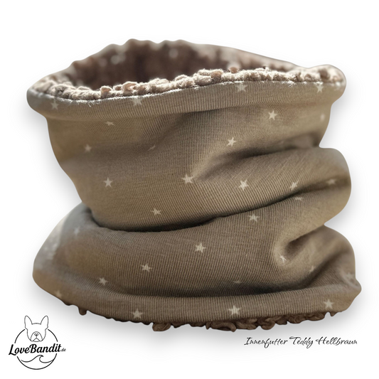 Hundeloop Hundeschal Mini Sterne Taupe Lovebandit