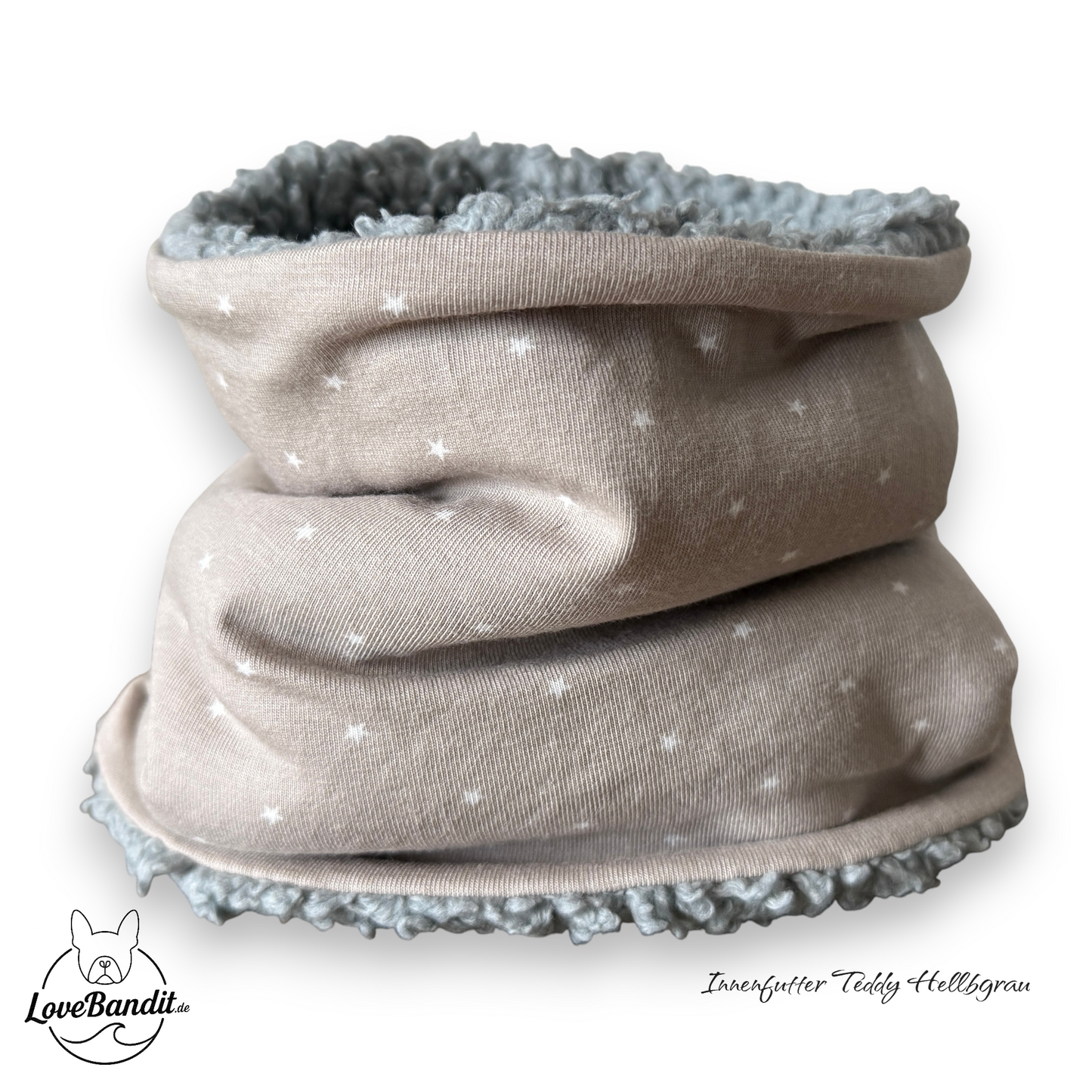 Hundeloop Hundeschal Mini Sterne Taupe Lovebandit