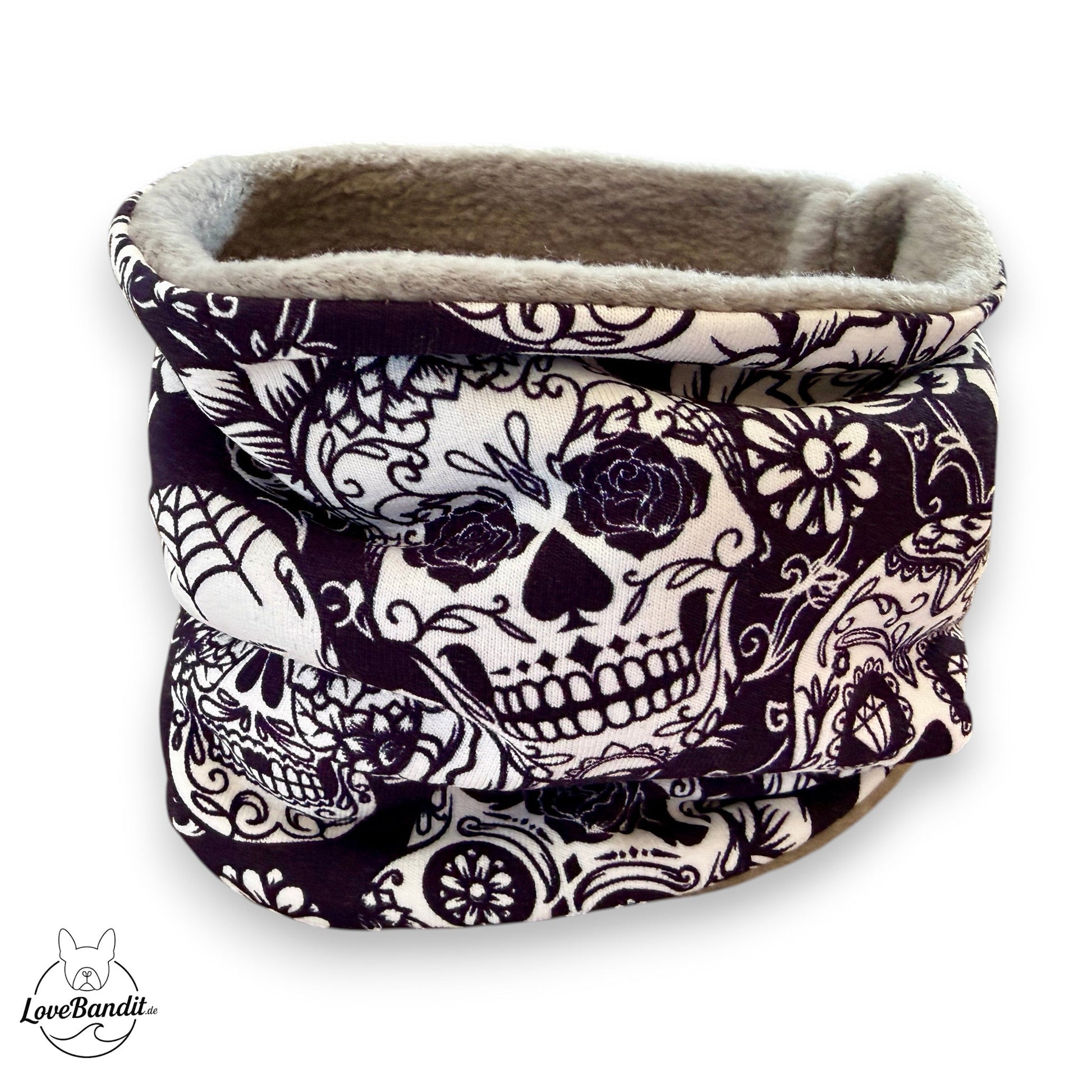 Hundeloop Hundeschal Sugarskulls Schwarz Lovebandit