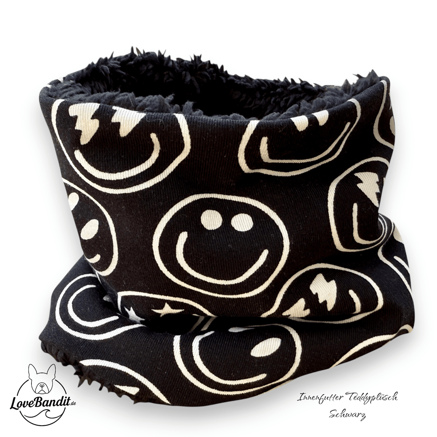 Hundeloop Hundeschal Smiley Black & White Lovebandit