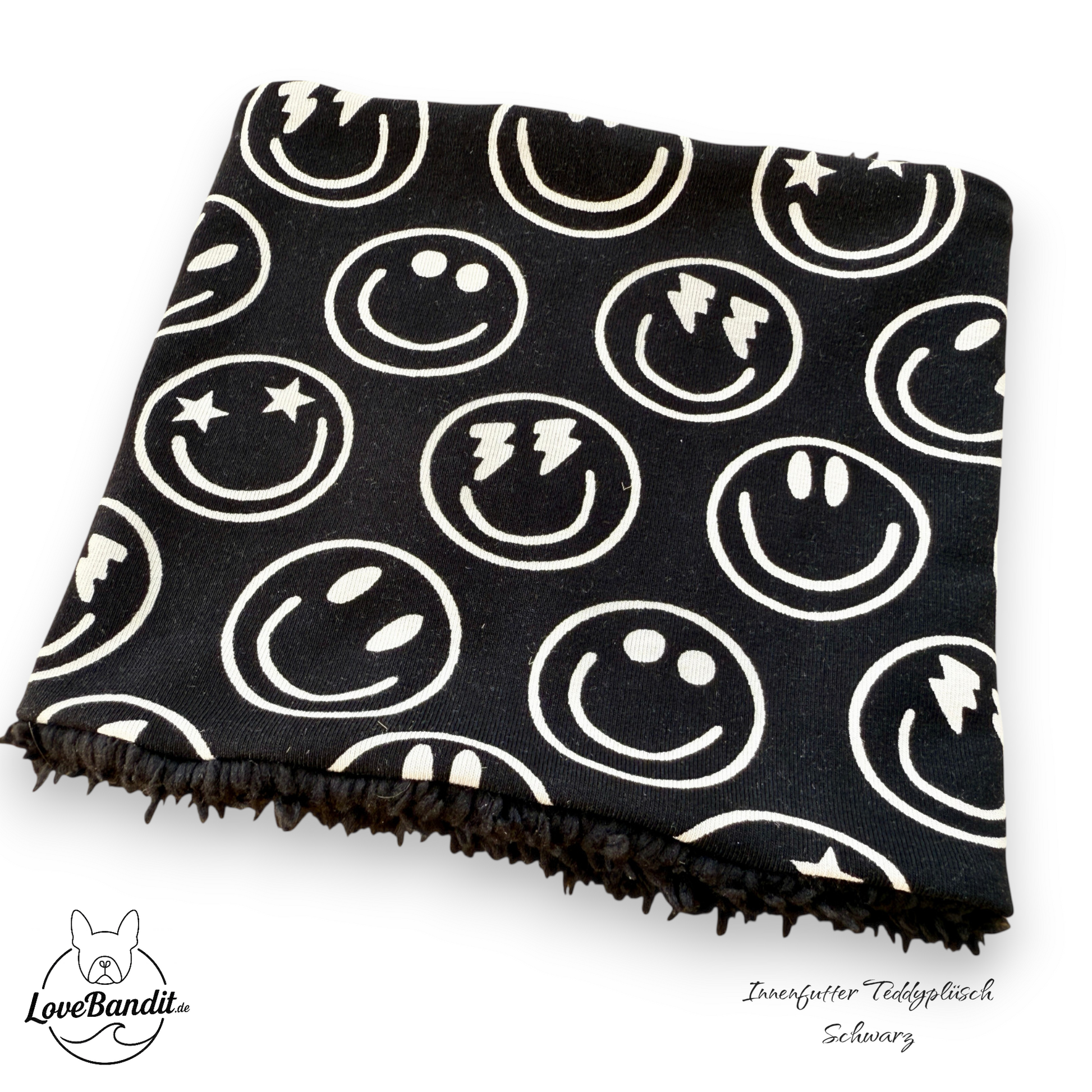 Hundeloop Hundeschal Smiley Black & White Lovebandit