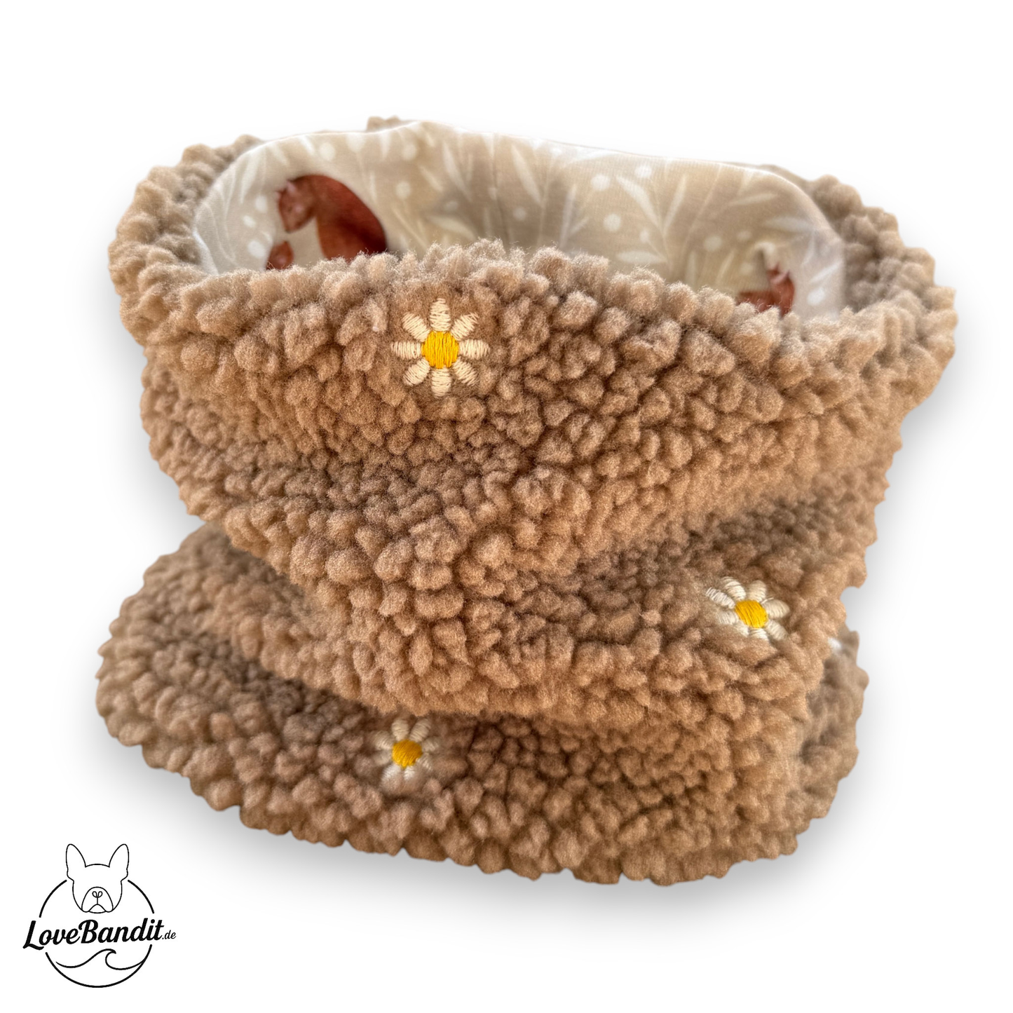 Hundeloop Hundeschal Teddy Gänsebluemchen beige