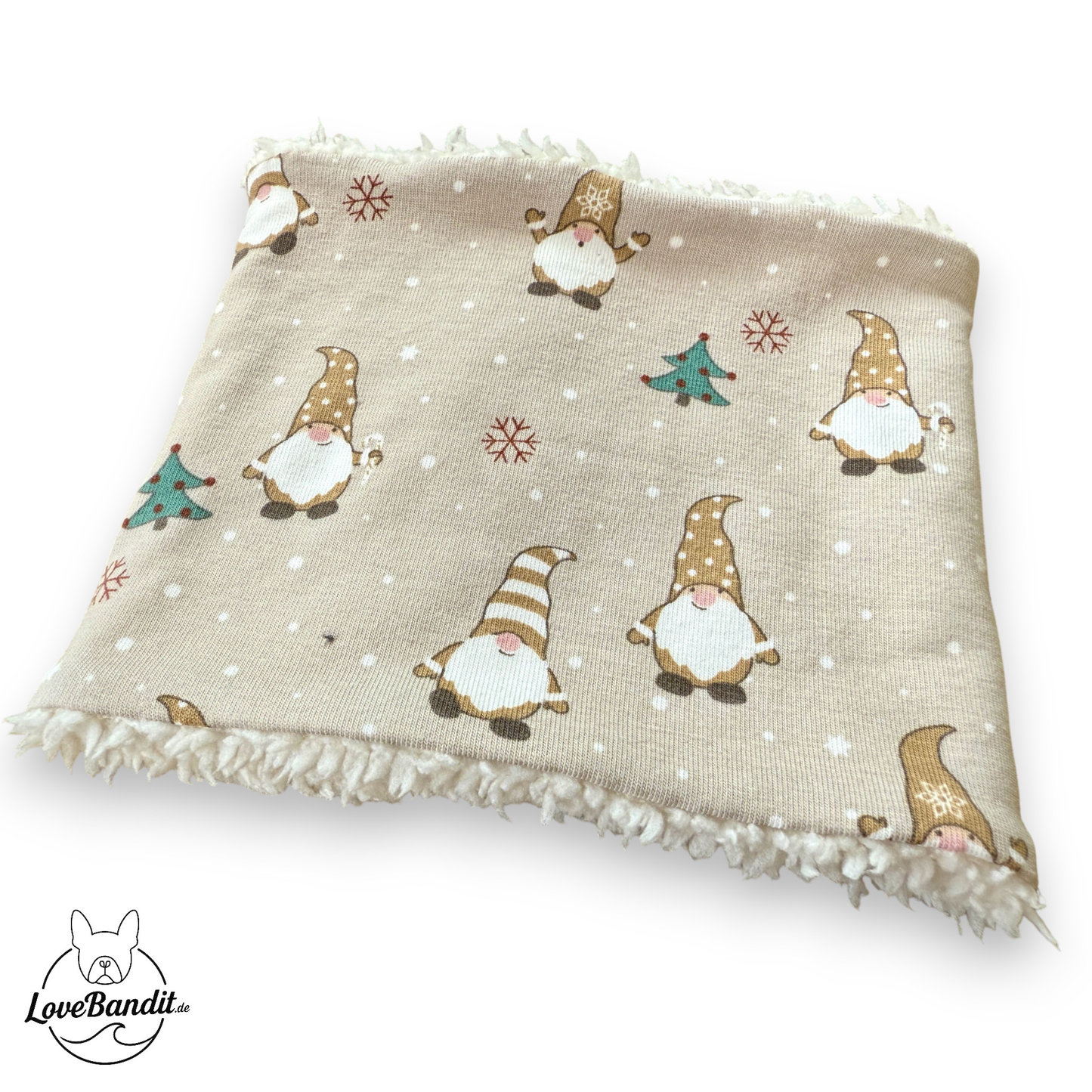 Hundeloop Hundeschal Weihnachtswichtel Beige 🎅✨