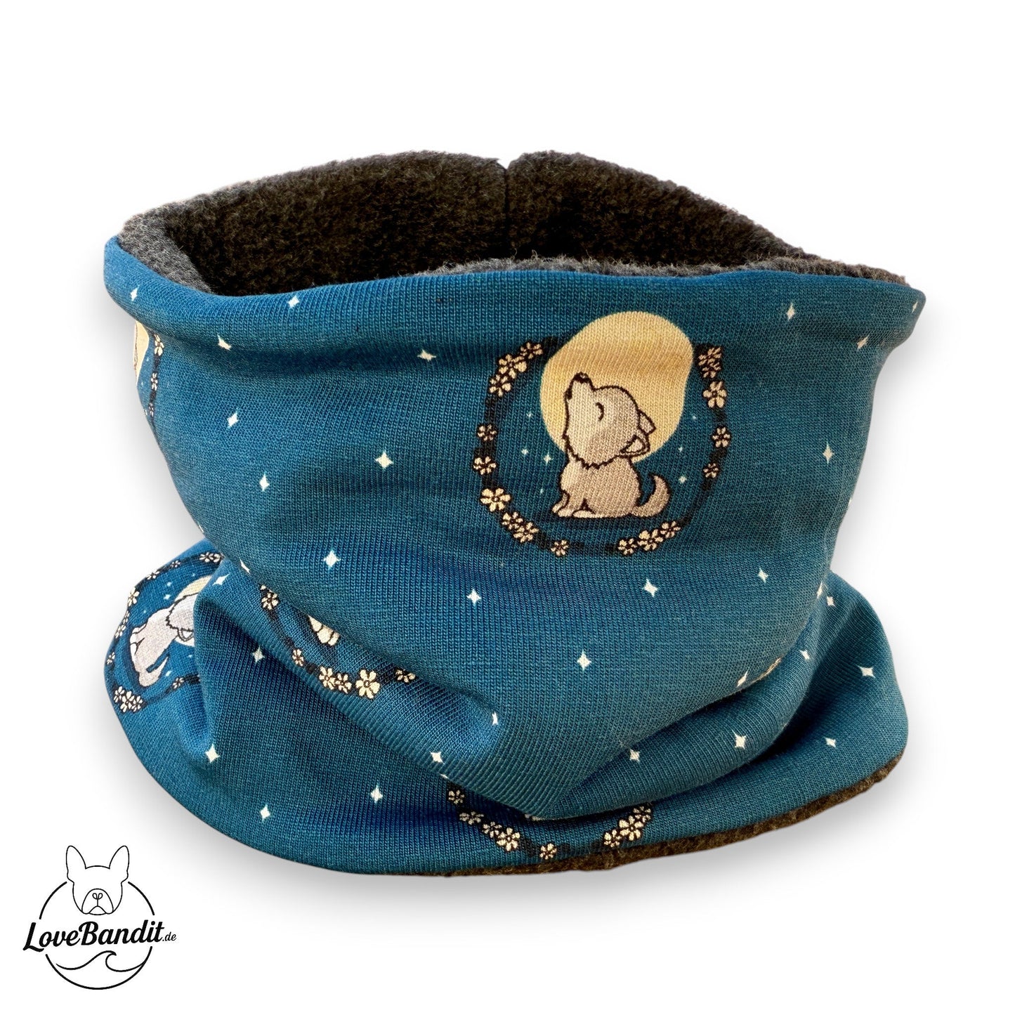 Hundeloop Hundeschal Kleiner Wolf Blau Lovebandit
