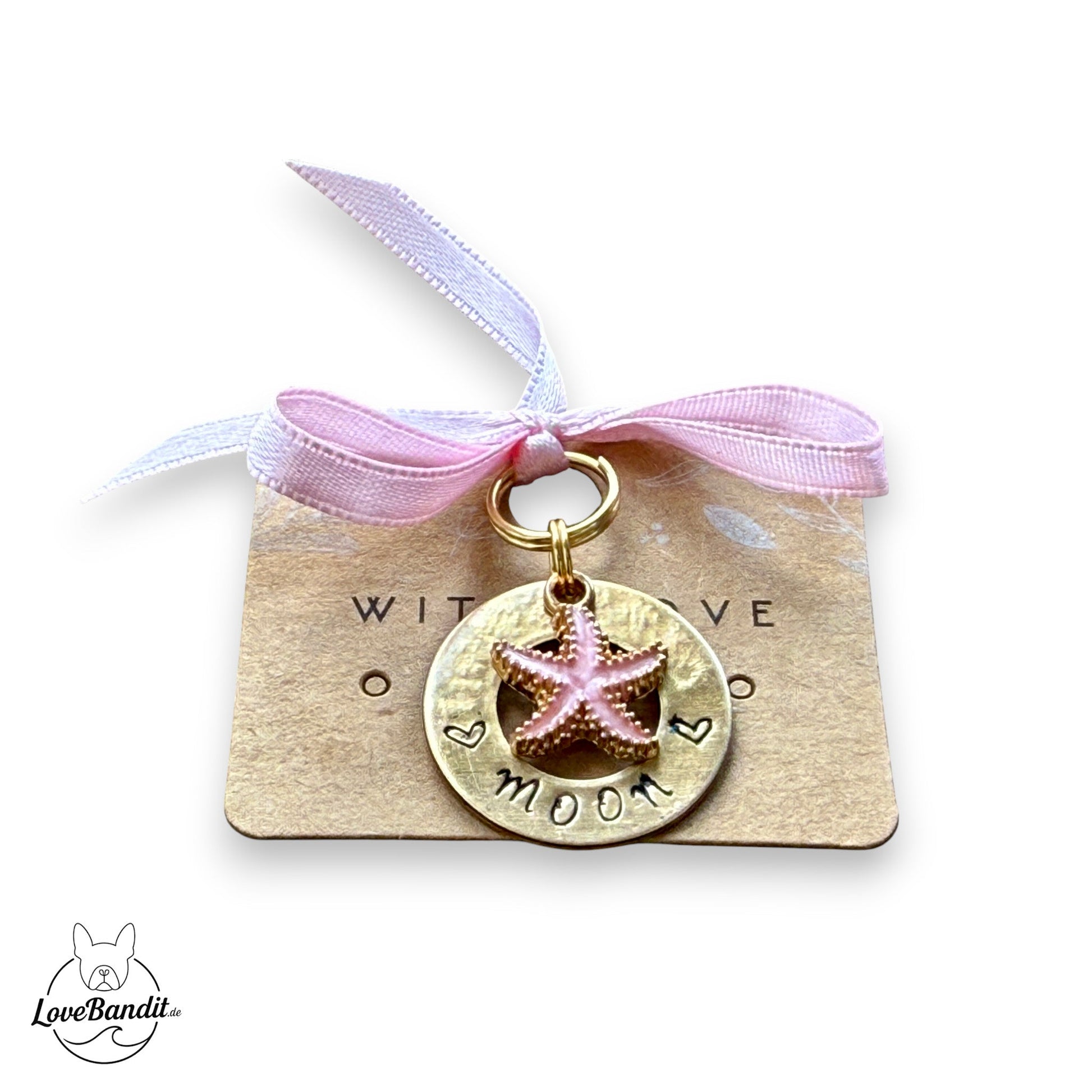 Hundemarke Donut Ring goldfarben Anhänger Lovebandit