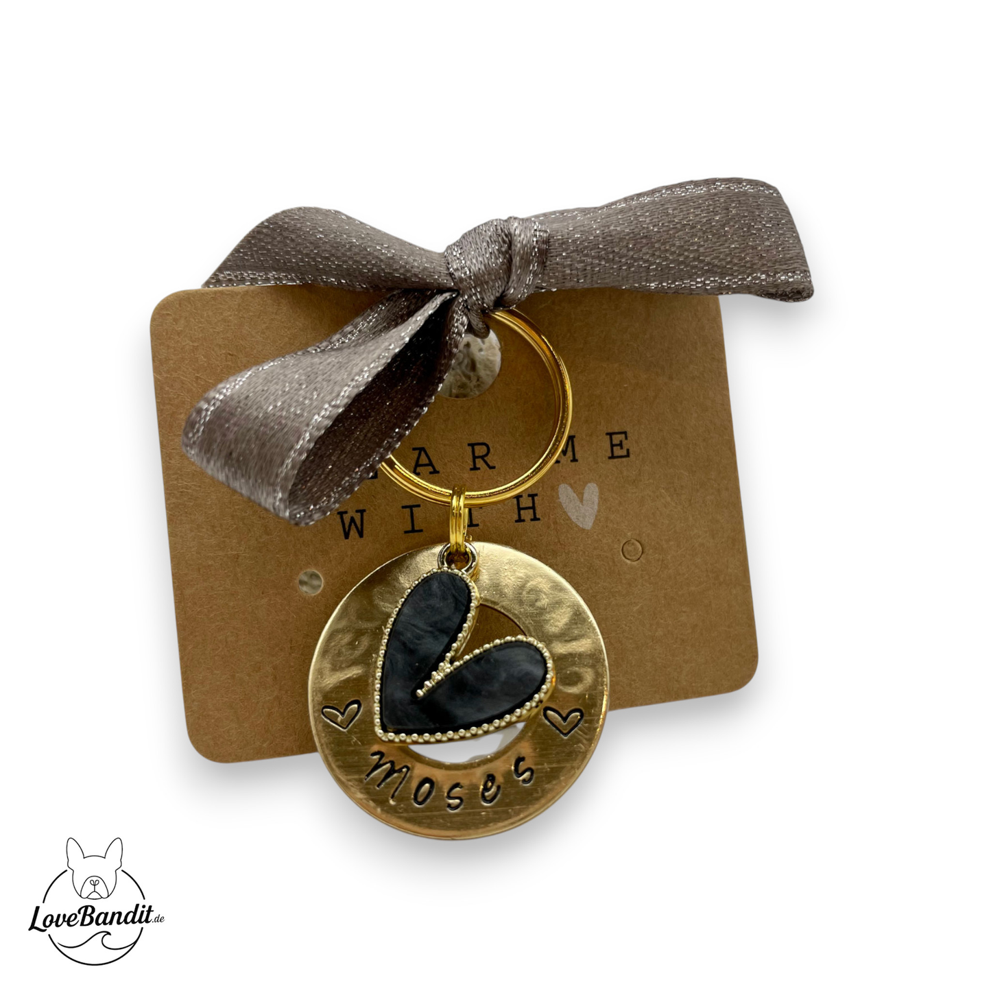 Hundemarke Donut Ring goldfarben Anhänger Lovebandit