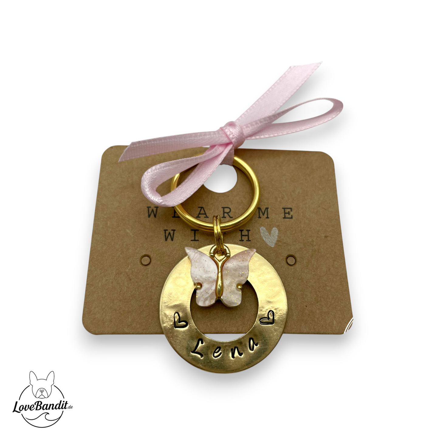 Hundemarke Donut Ring goldfarben Anhänger Lovebandit