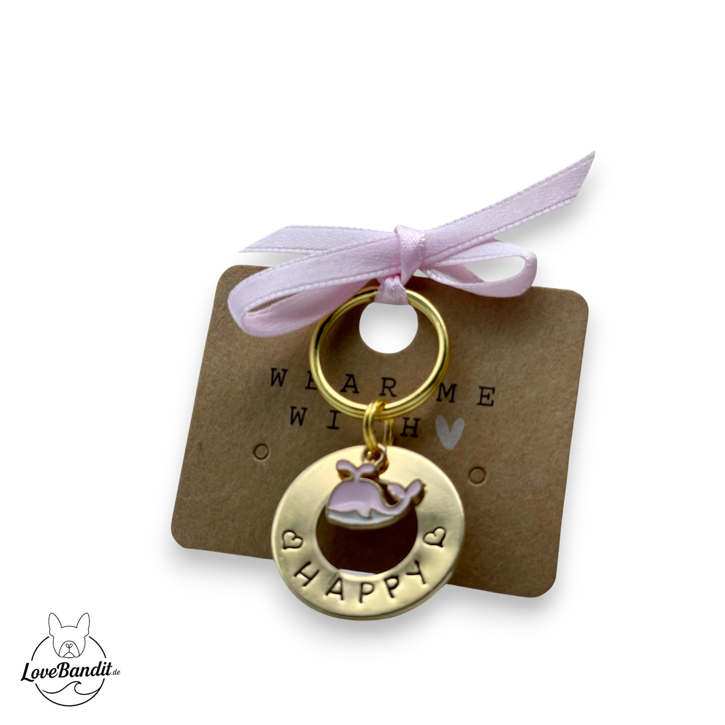 Hundemarke Donut Ring goldfarben Anhänger Lovebandit