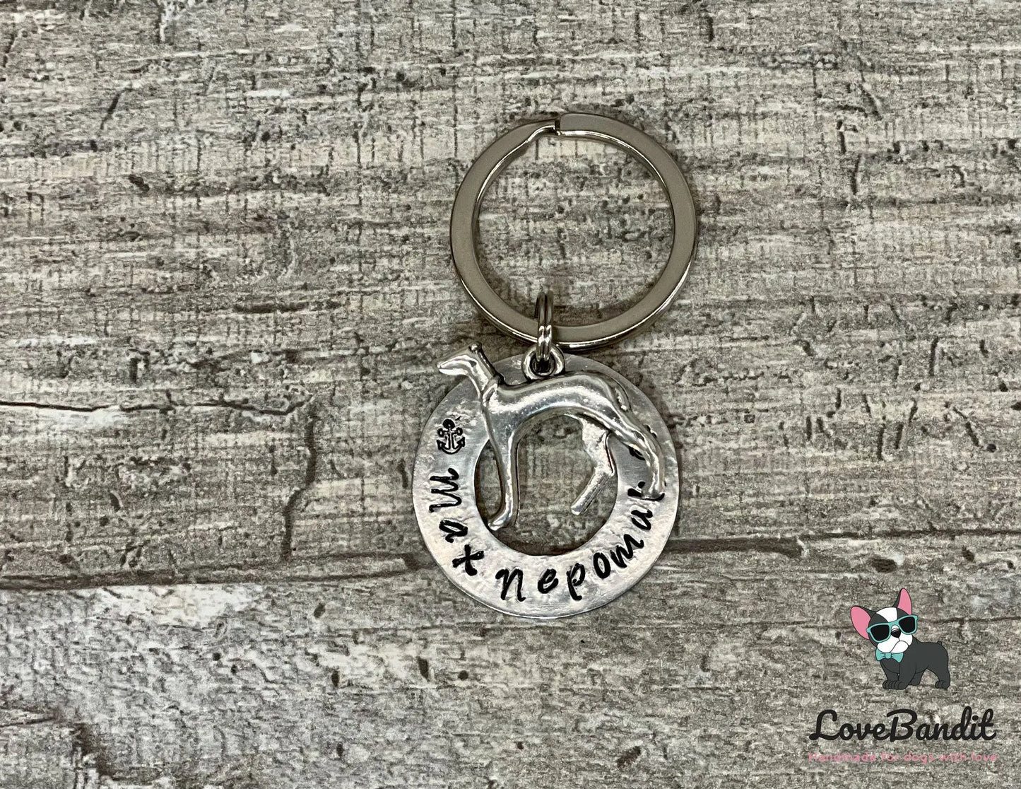 Hundemarke Ring personalisierbar "Windhund Liebe" Galgo Whippet - LoveBandit