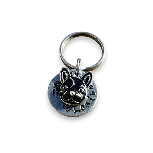 Hundemarke Frenchie Antik Messing Silber - LoveBandit