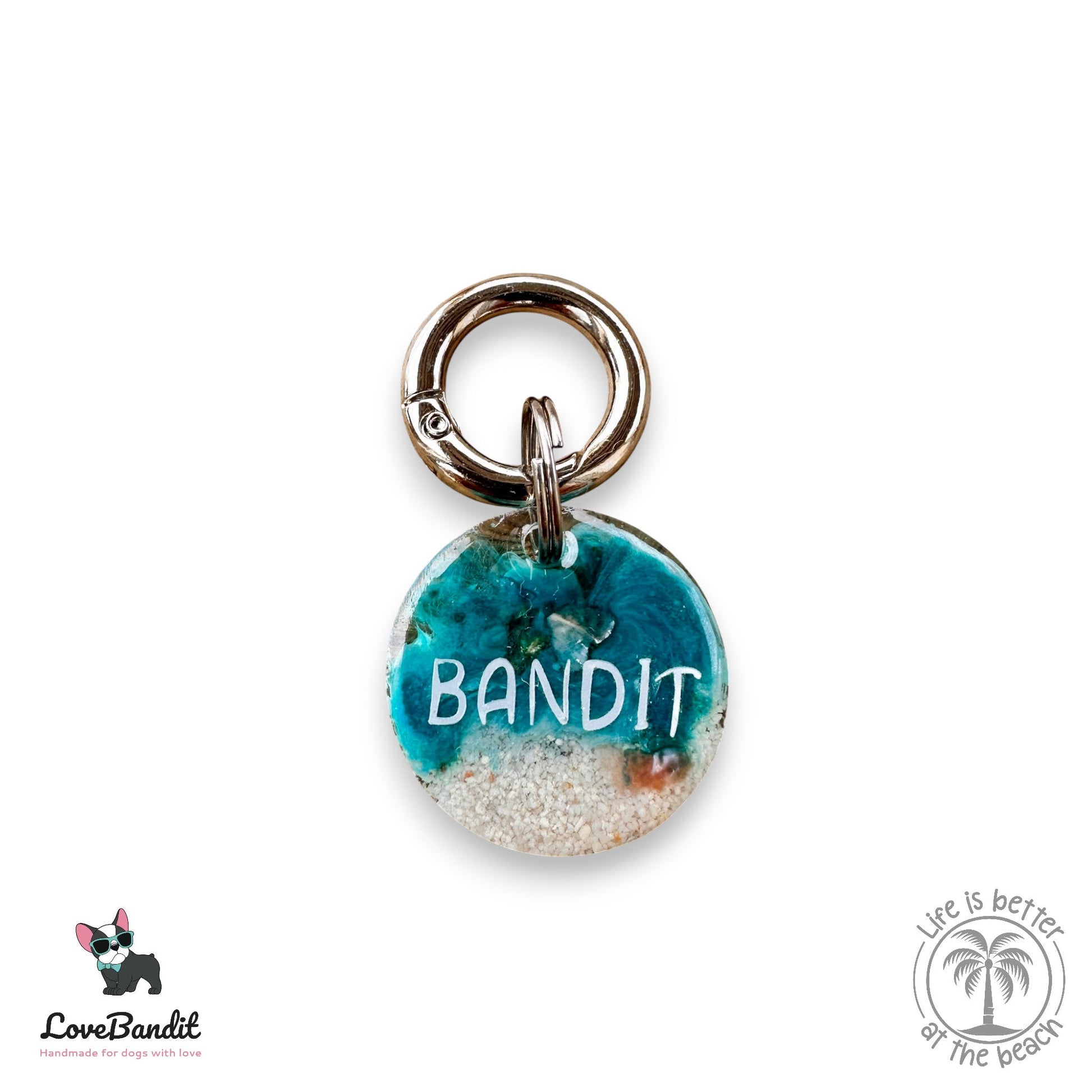 Besondere leichte Hundemarke Meer aus Resin Visitenkarte - LoveBandit