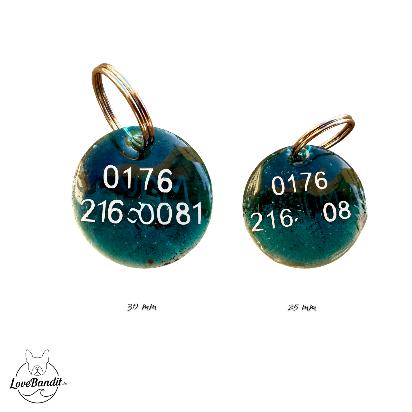 Besondere leichte Hundemarke Meer aus Resin Visitenkarte LoveBandit