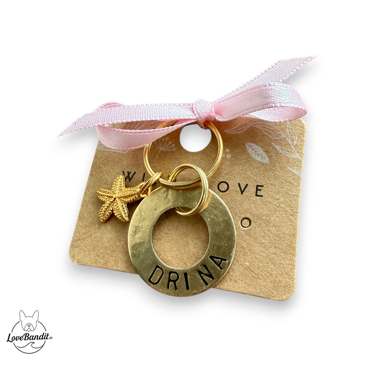 Hundemarke Donut Ring goldfarben Lovebandit