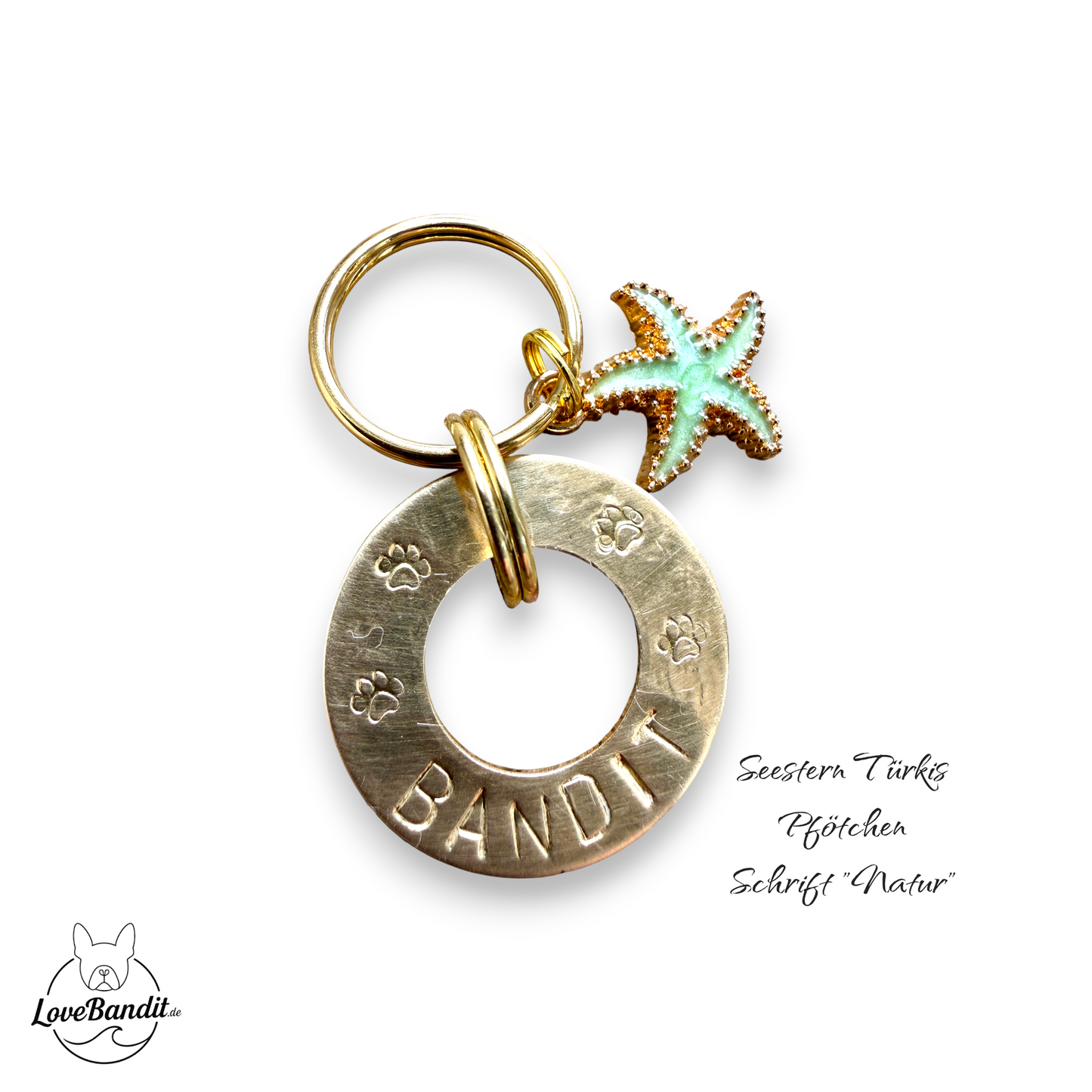 Hundemarke Donut Ring goldfarben