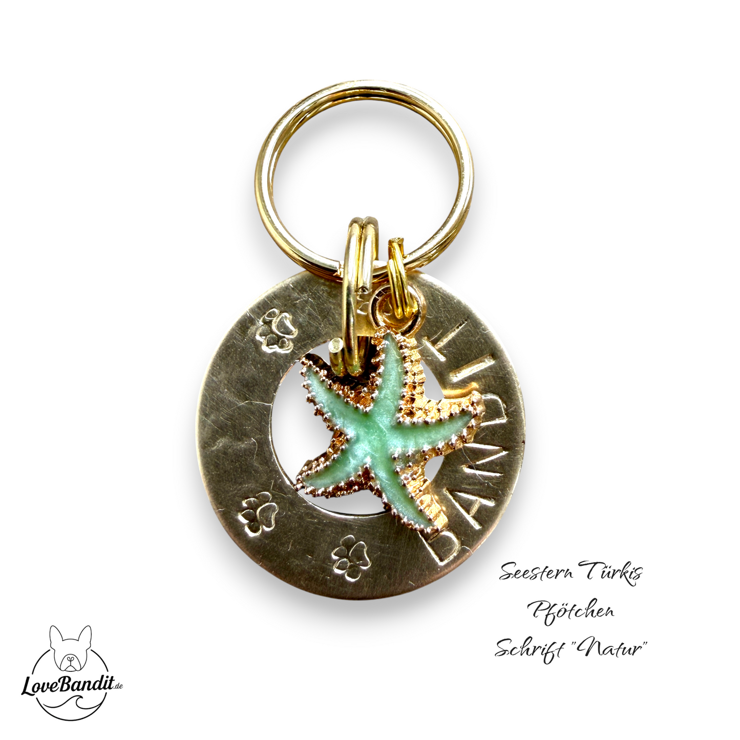 Hundemarke Donut Ring goldfarben