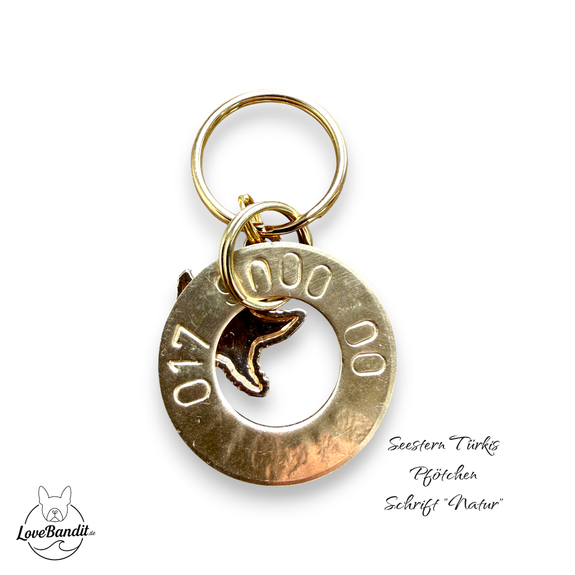 Hundemarke Donut Ring goldfarben