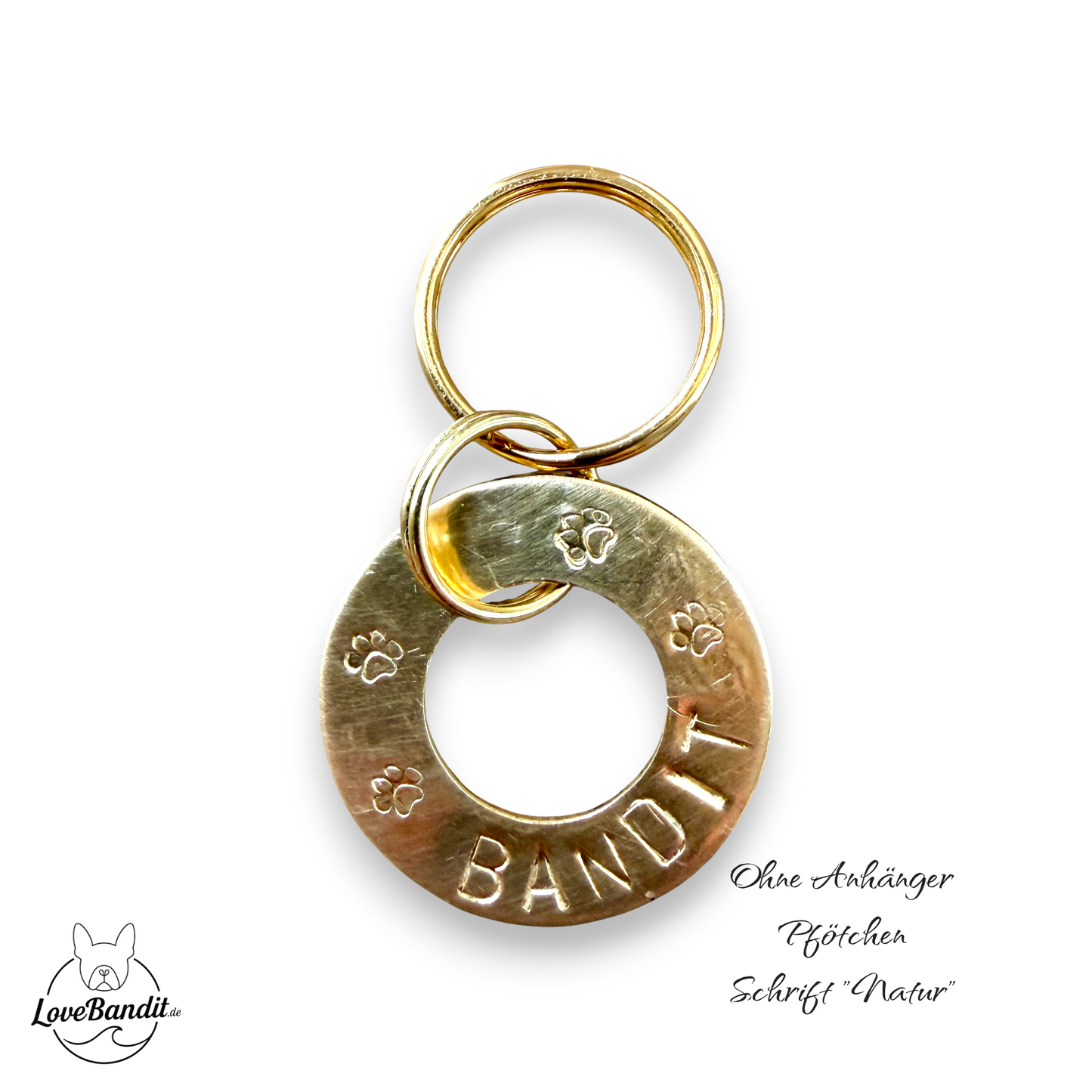 Hundemarke Donut Ring goldfarben