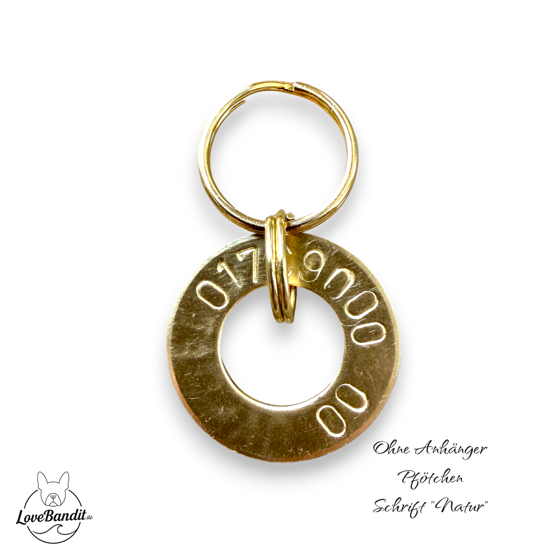 Hundemarke Donut Ring goldfarben