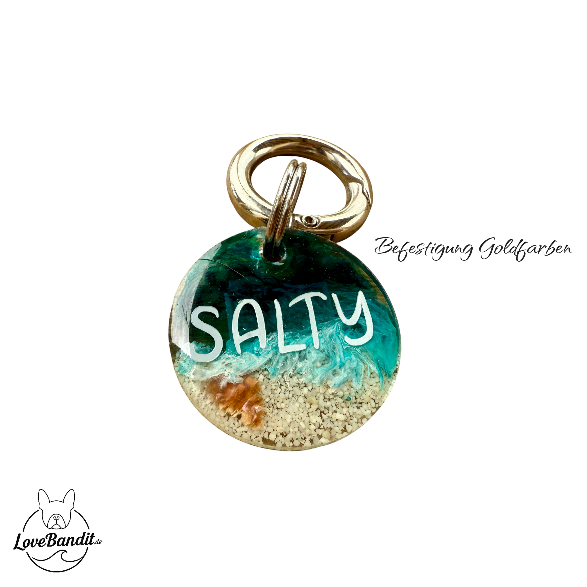 Besondere leichte Hundemarke Meer aus Resin Visitenkarte LoveBandit