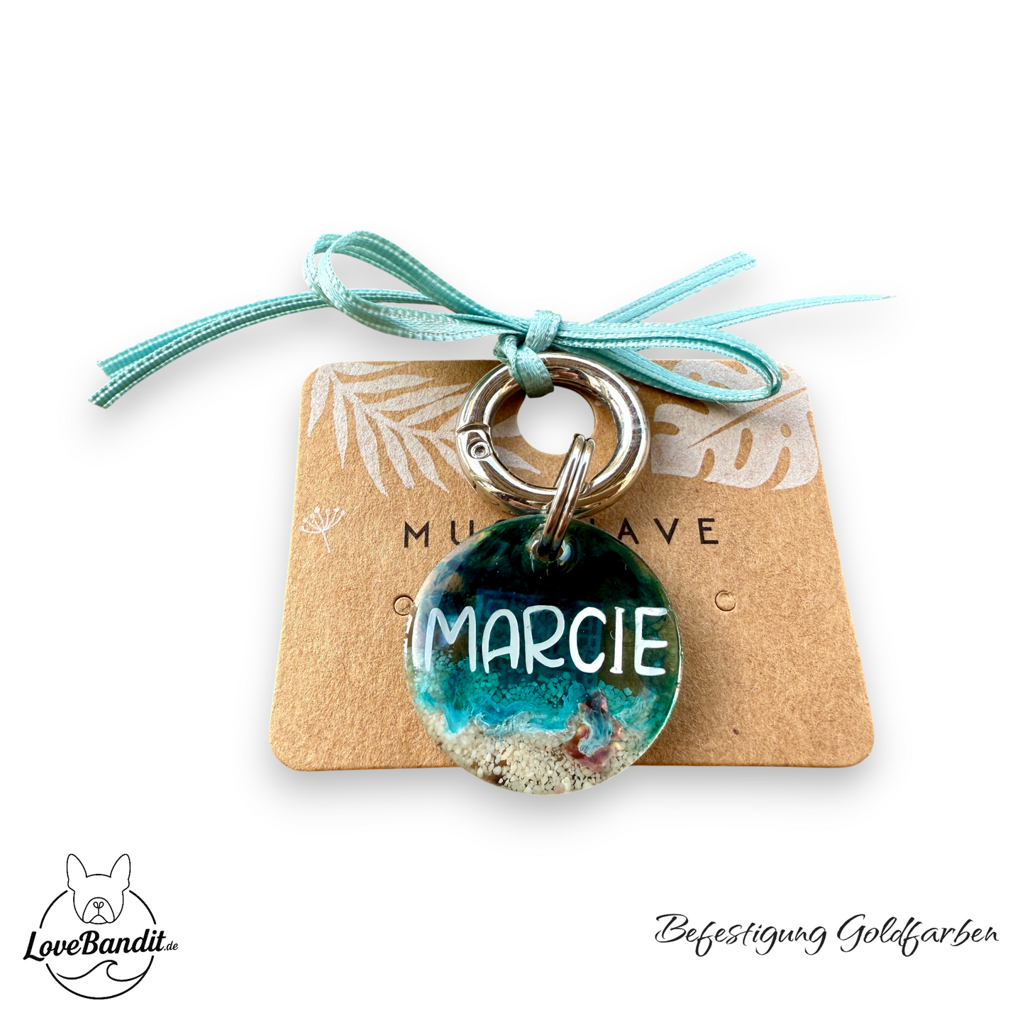 Besondere leichte Hundemarke Meer aus Resin Visitenkarte LoveBandit