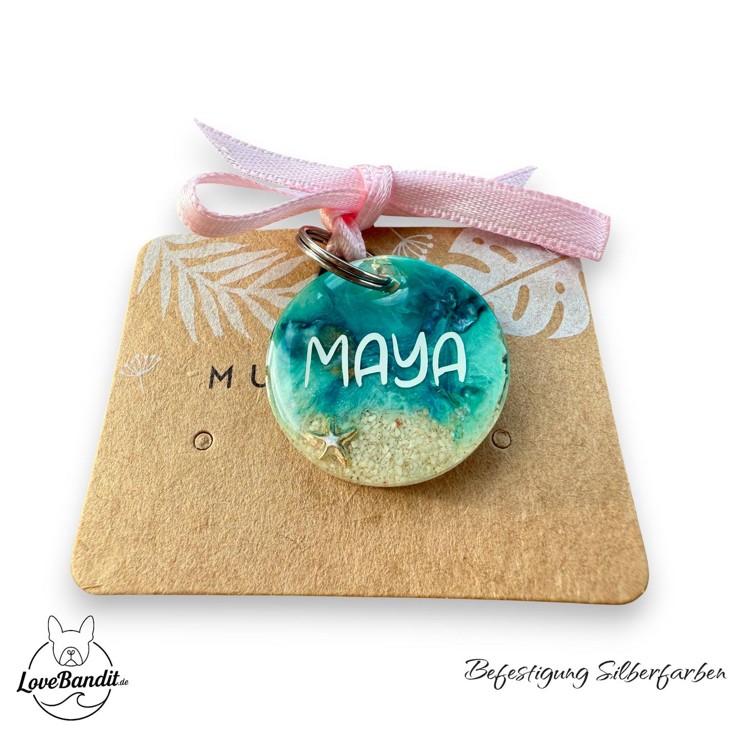 Besondere leichte Hundemarke Meer aus Resin Visitenkarte LoveBandit