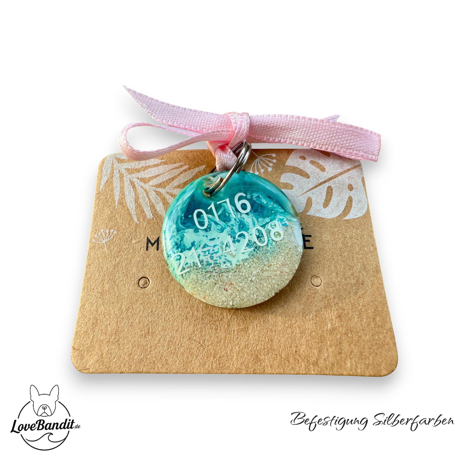 Besondere leichte Hundemarke Meer aus Resin Visitenkarte LoveBandit