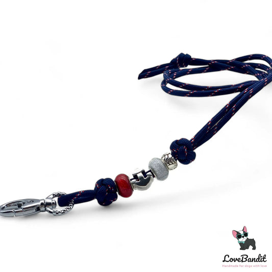 Hundepfeifenband Anker navyblau aus Paracord - LoveBandit