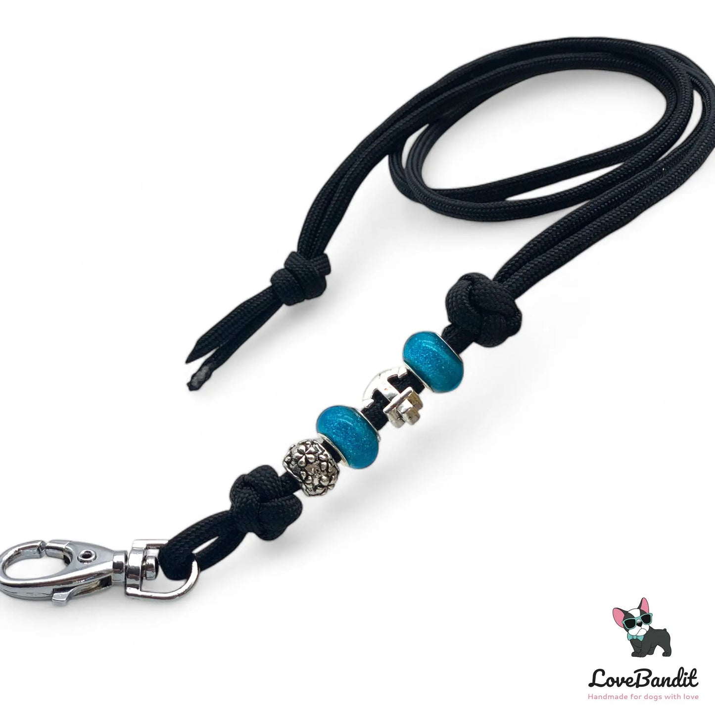 Hundepfeifenband Anker schwarz blau aus Paracord - LoveBandit