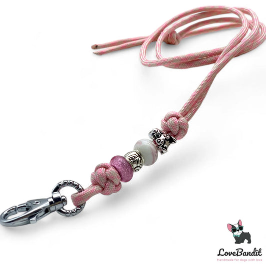 Hundepfeifenband Hundekopf aus Paracord rosé - LoveBandit