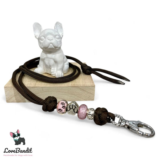 Hundepfeifenband Pfote Dog Mom Braun Rosa - LoveBandit