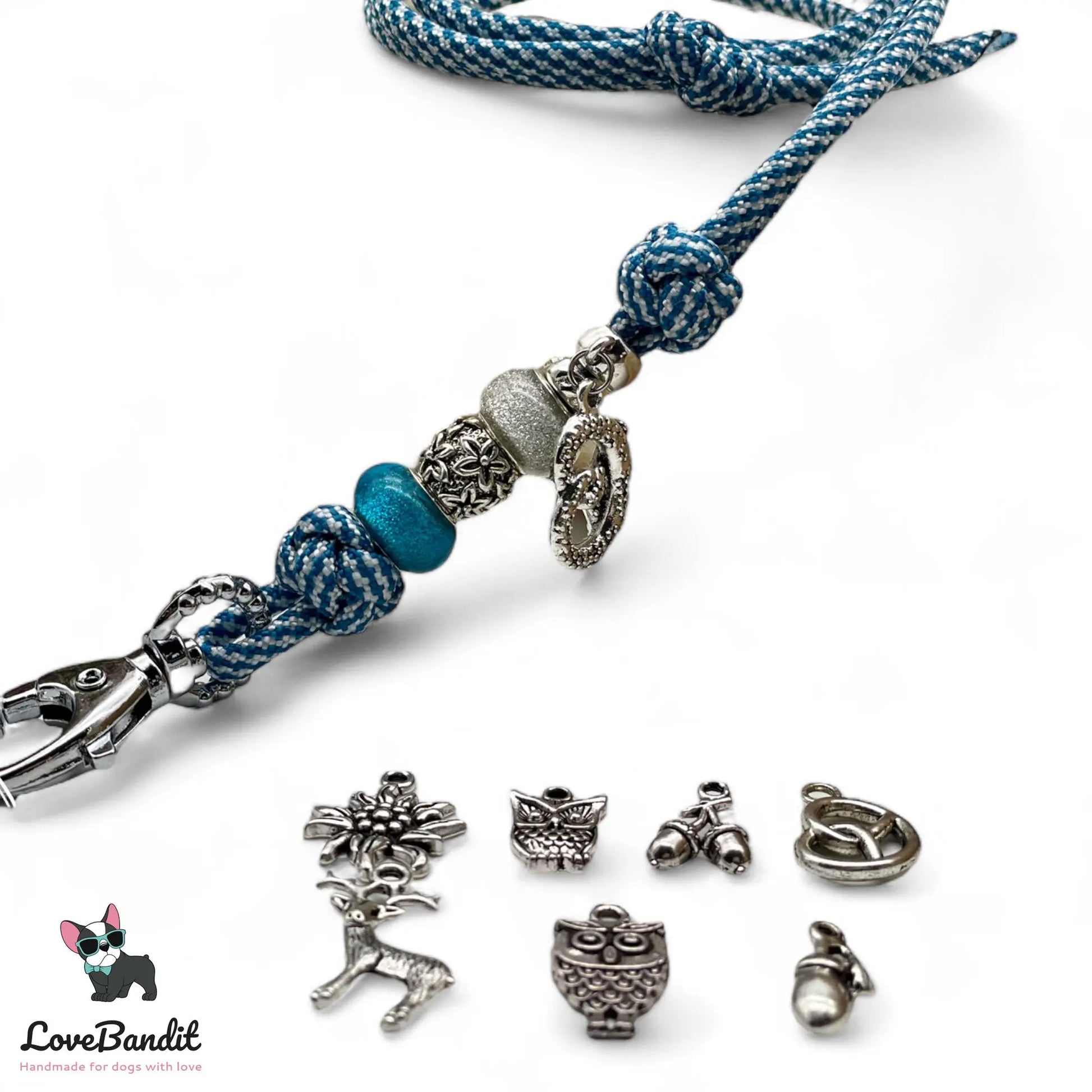 Hundepfeifenband Wiesn aus Paracord blau - LoveBandit