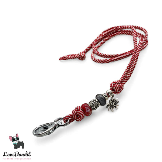 Hundepfeifenband Wiesn aus Paracord rot - LoveBandit