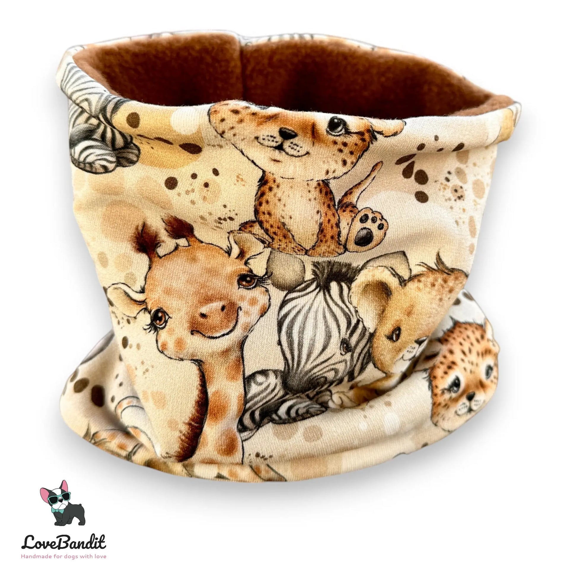Hundeschal Hundeloop Tierkinder Afrika Beige - LoveBandit
