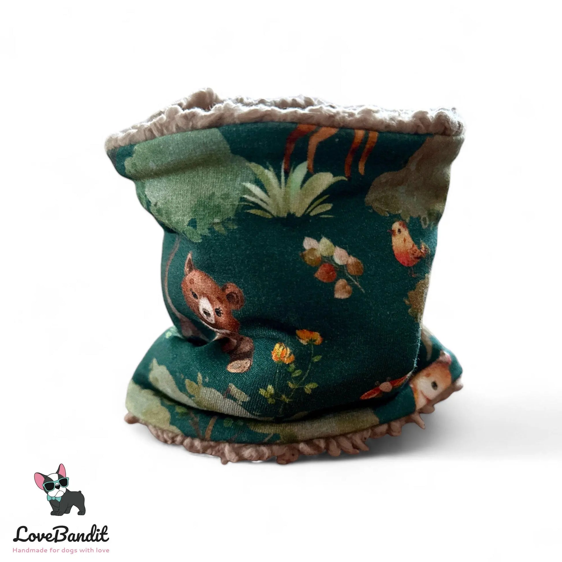 Hundeschal Hundeloop Waldtiere Grün - LoveBandit