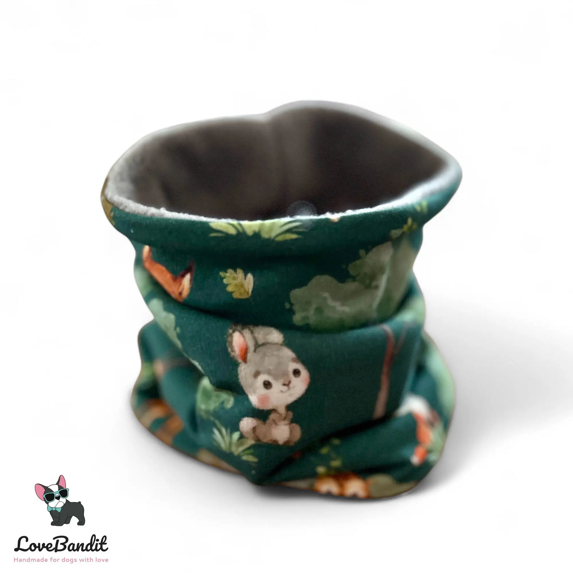 Hundeschal Hundeloop Waldtiere Grün - LoveBandit