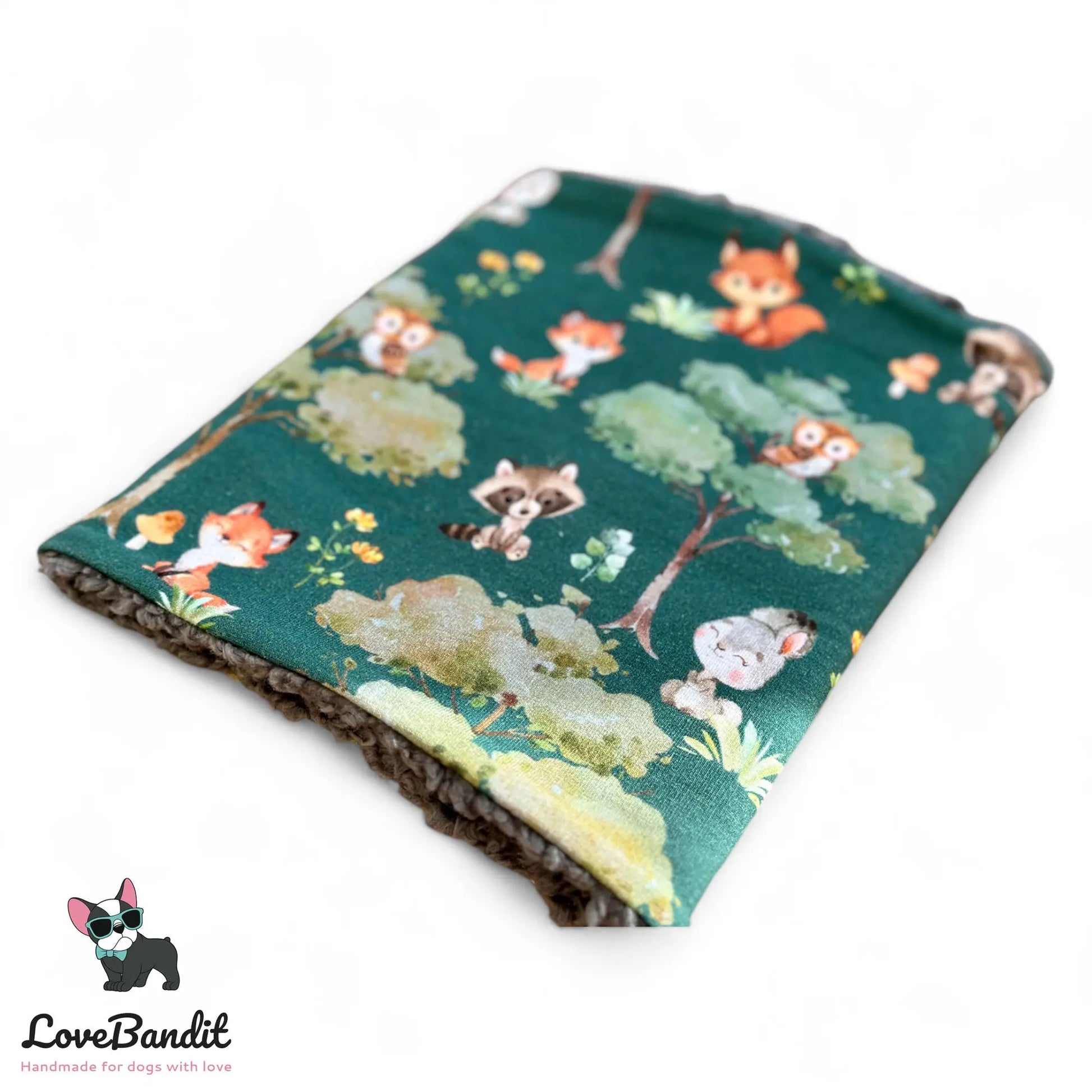Hundeschal Hundeloop Waldtiere Grün - LoveBandit