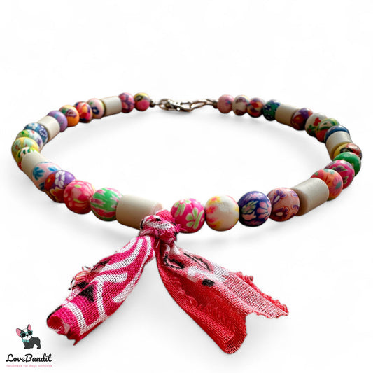 EM-Keramik Halsband Zeckenhalsband Pearl & Bandana Perlen Lovebandit