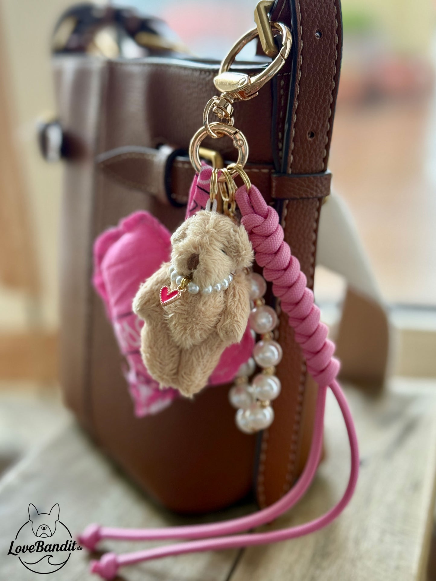 Taschenanhänger Bag Charm Frühlings-Teddy Bling