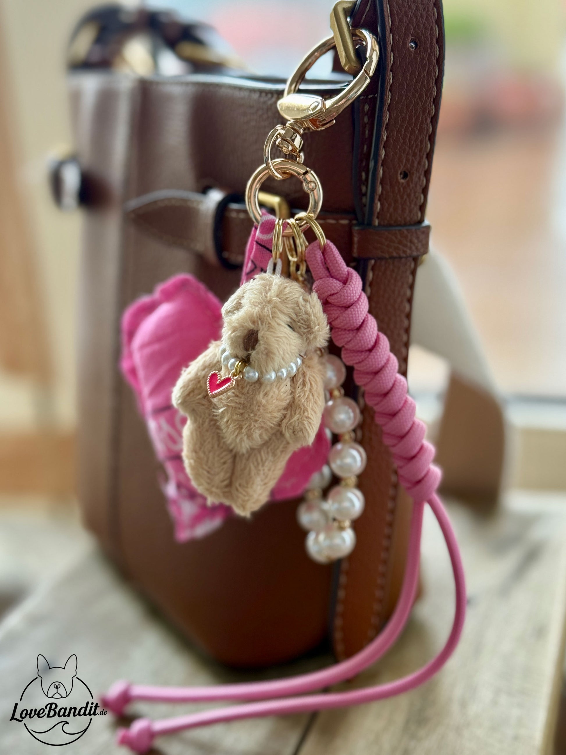 Taschenanhänger Bag Charm Frühlings-Teddy Bling