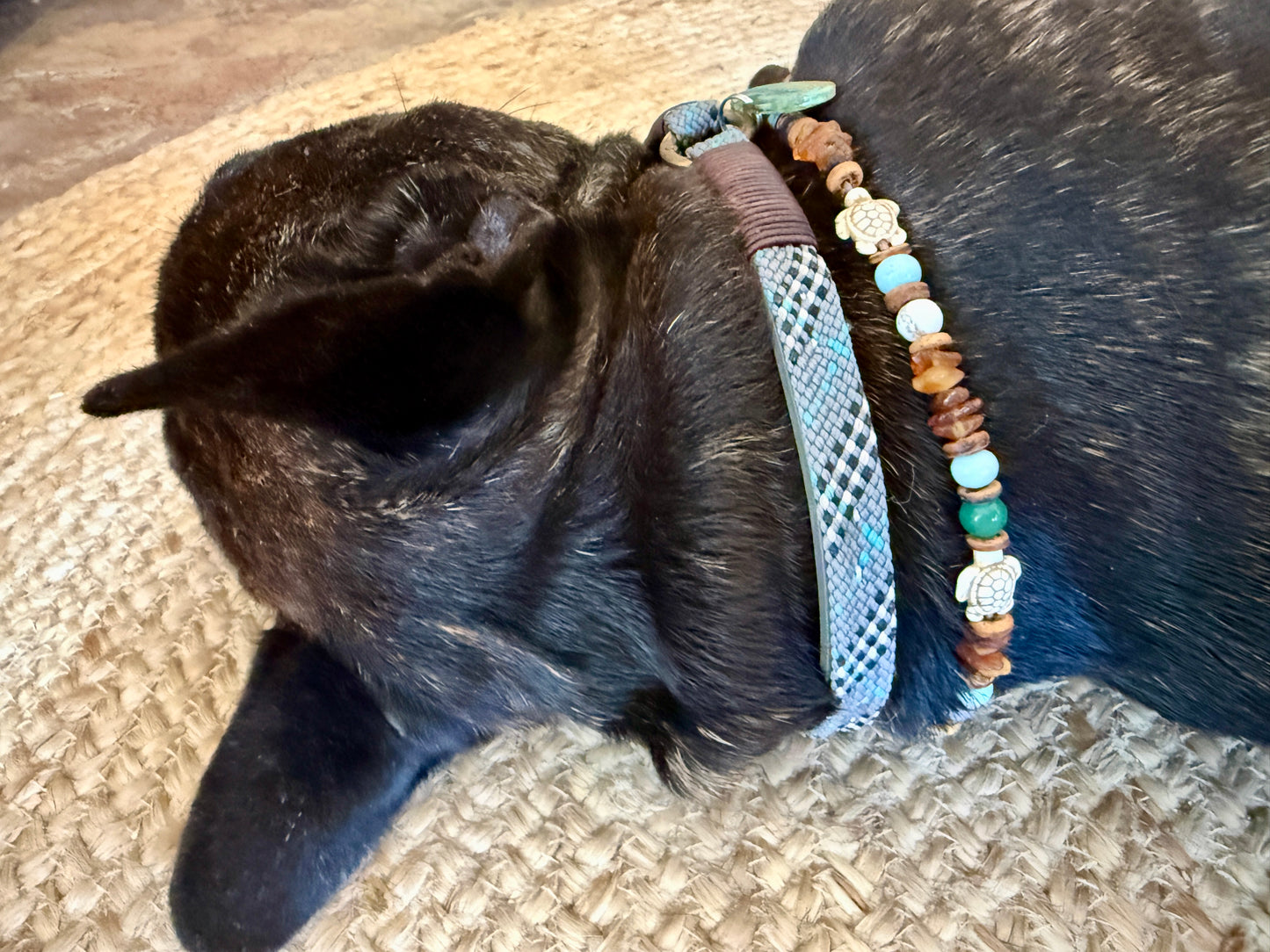 Bernstein-Heilstein-Halsband Meeresrauschen verstellbar