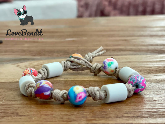Armband - EM Keramik Armband "Friends" Bunte Perlen passend zum EM Hundehalsband Lovebandit