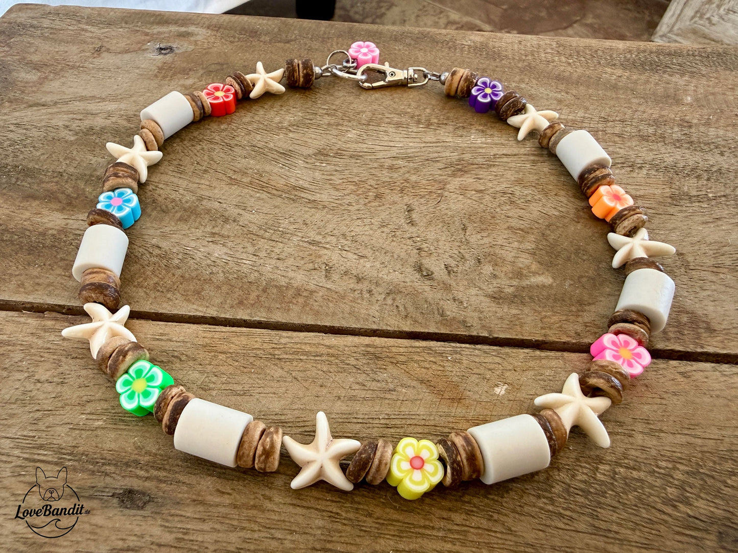 EM-Keramik Halsband Seesterne, Blümchen LoveBandit