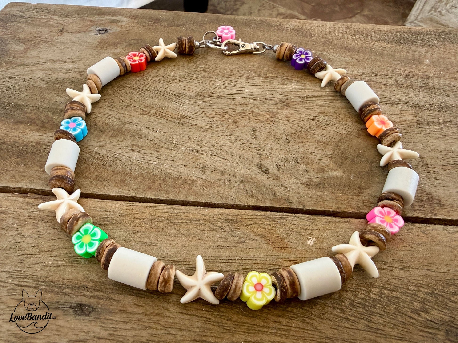 EM-Keramik Halsband Seesterne, Blümchen LoveBandit