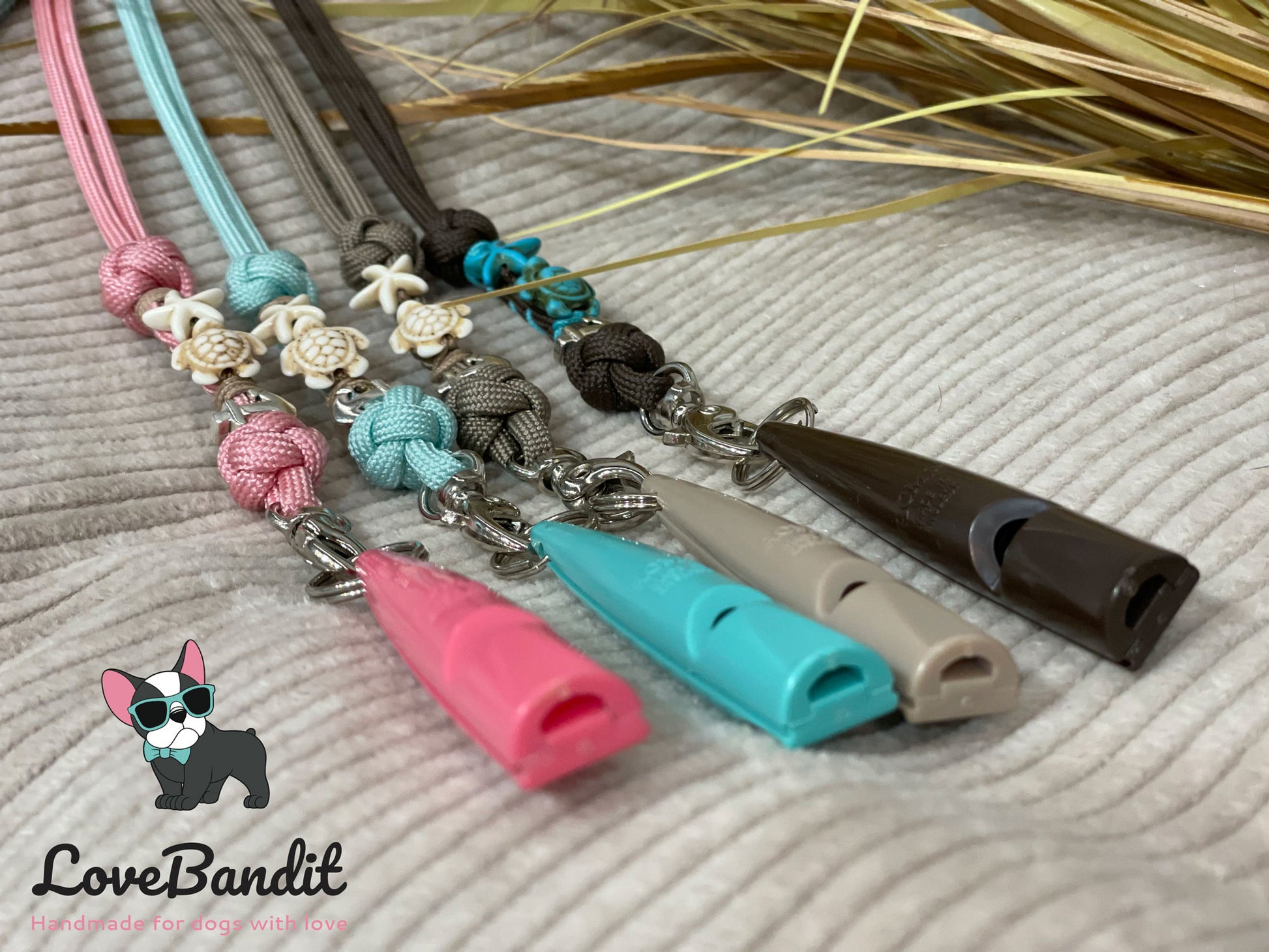 Hundepfeifenband "Meerliebe" aus Paracord - passend zu EM Keramik Halsband Lovebandit